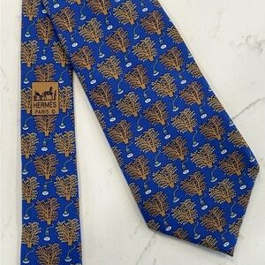 RARE Custom Pre-Owned HERMES Men's Silk Tie for CLP Made In France